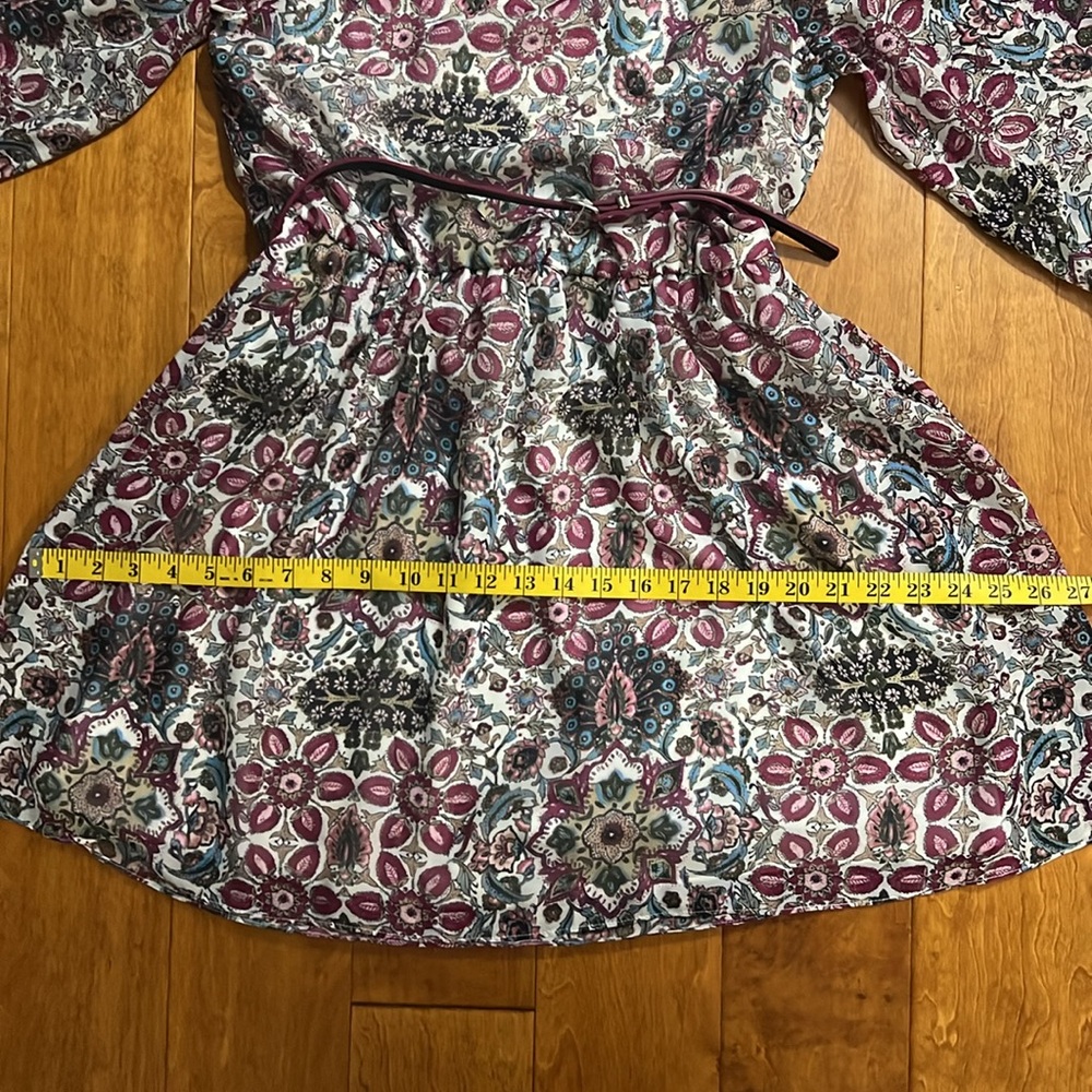 Amy’s Closet Burgundy Floral Cold Shoulder Dress Size 16 3/4 Sleeve Wedding - Picture 8 of 8